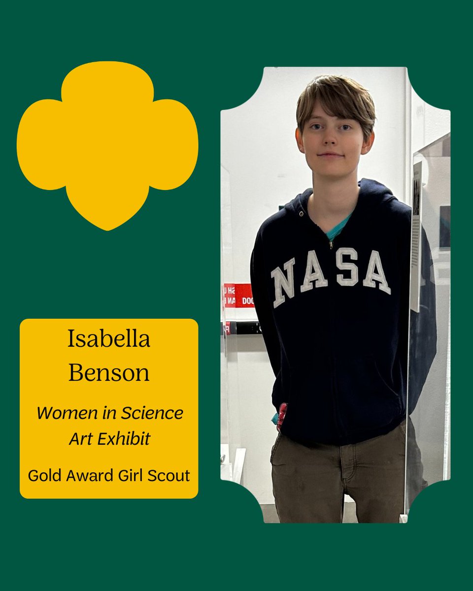 Congratulations Isabella! 💚 For her Gold Award project, she highlighted female scientists and their contributions to their fields through an art exhibit. Give this talented artist a shoutout in the comments!
#girlscouts #goldaward #girlscoutsgiveback