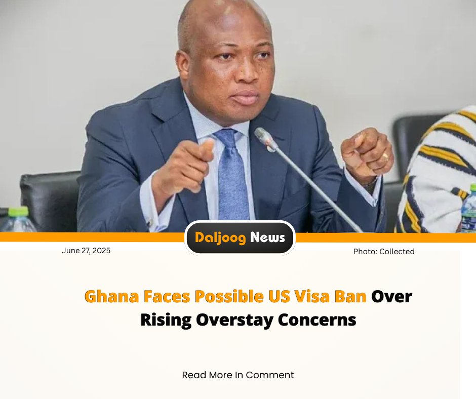 daljoognews_'s tweet image. 𝐆𝐡𝐚𝐧𝐚 𝐅𝐚𝐜𝐞𝐬 𝐏𝐨𝐬𝐬𝐢𝐛𝐥𝐞 𝐔𝐒 𝐕𝐢𝐬𝐚 𝐁𝐚𝐧 𝐎𝐯𝐞𝐫 𝐑𝐢𝐬𝐢𝐧𝐠 𝐎𝐯𝐞𝐫𝐬𝐭𝐚𝐲 𝐂𝐨𝐧𝐜𝐞𝐫𝐧𝐬

👉 Drop your thoughts in the comments!

#GhanaUSRelations #VisaRestrictions #USImmigrationPolicy #GhanaVisaBanRisk #StudentVisaOverstay #GhanaianImmigrants