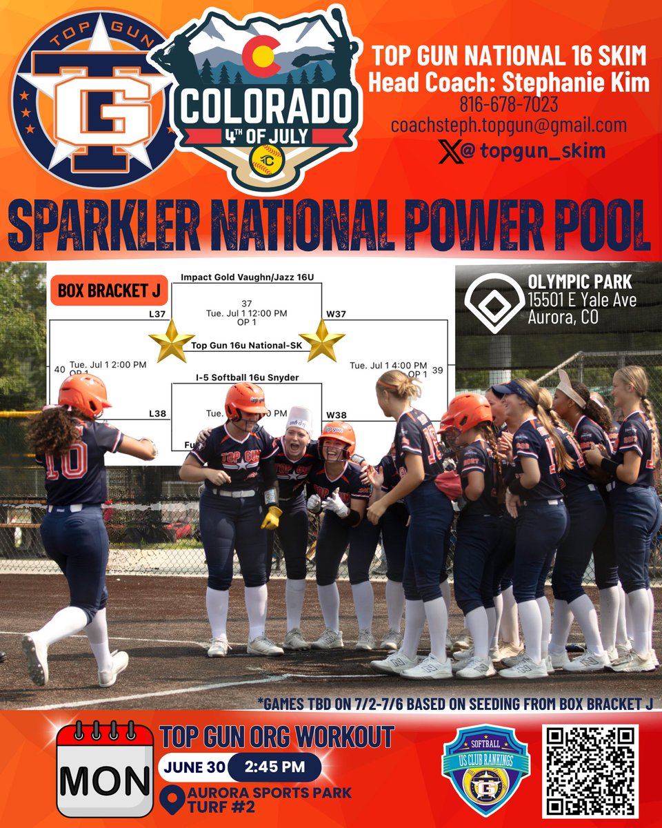 Ella Smith (@ellasmith0925) on Twitter photo Next up, Colorado!!! Starting it off with a Top Gun organization workout!! Then, Colorado Sparkler🧨🧨
Hope to see you there!!!
<a href="/topgun_skim/">Top Gun National 16u-SK</a> <a href="/TGASciara/">Top Gun National 16</a> <a href="/TGA_Turner/">Top Gun National 18U</a> Next up, Colorado!!! Starting it off with a Top Gun organization workout!! Then, Colorado Sparkler🧨🧨
Hope to see you there!!!
<a href="/topgun_skim/">Top Gun National 16u-SK</a> <a href="/TGASciara/">Top Gun National 16</a> <a href="/TGA_Turner/">Top Gun National 18U</a>