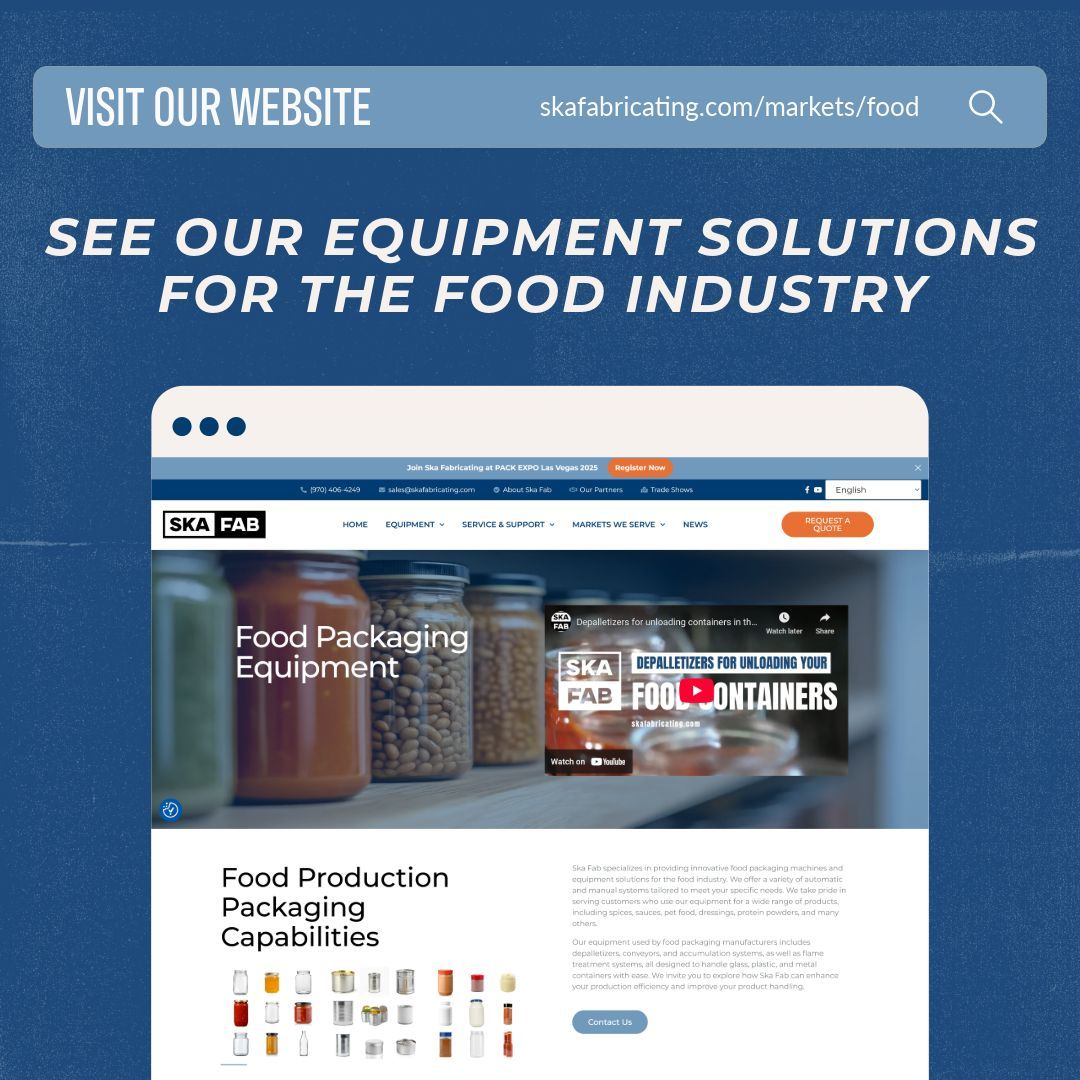 When every container is different, your depalletizer shouldn’t be one-size-fits-all.

Partner with us to solve your toughest packaging challenges together:
skafabricating.com/equipment/depa…