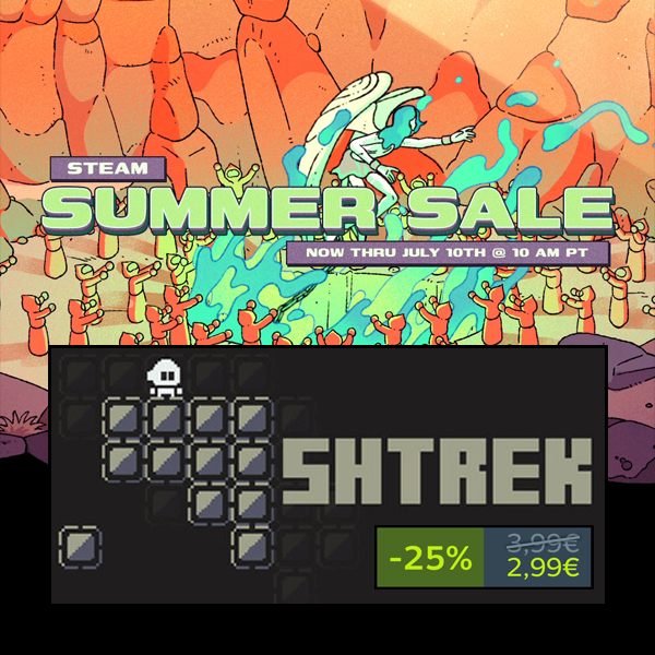 neraatgames's tweet photo. Steam Summer Sale 2025 is up. SHTREK is there too! https://t.co/nBEWC7XpPW

#SteamSummerSale #gamedev #indiedev #indiegame #indiegames https://t.co/BBo9lMt21Z