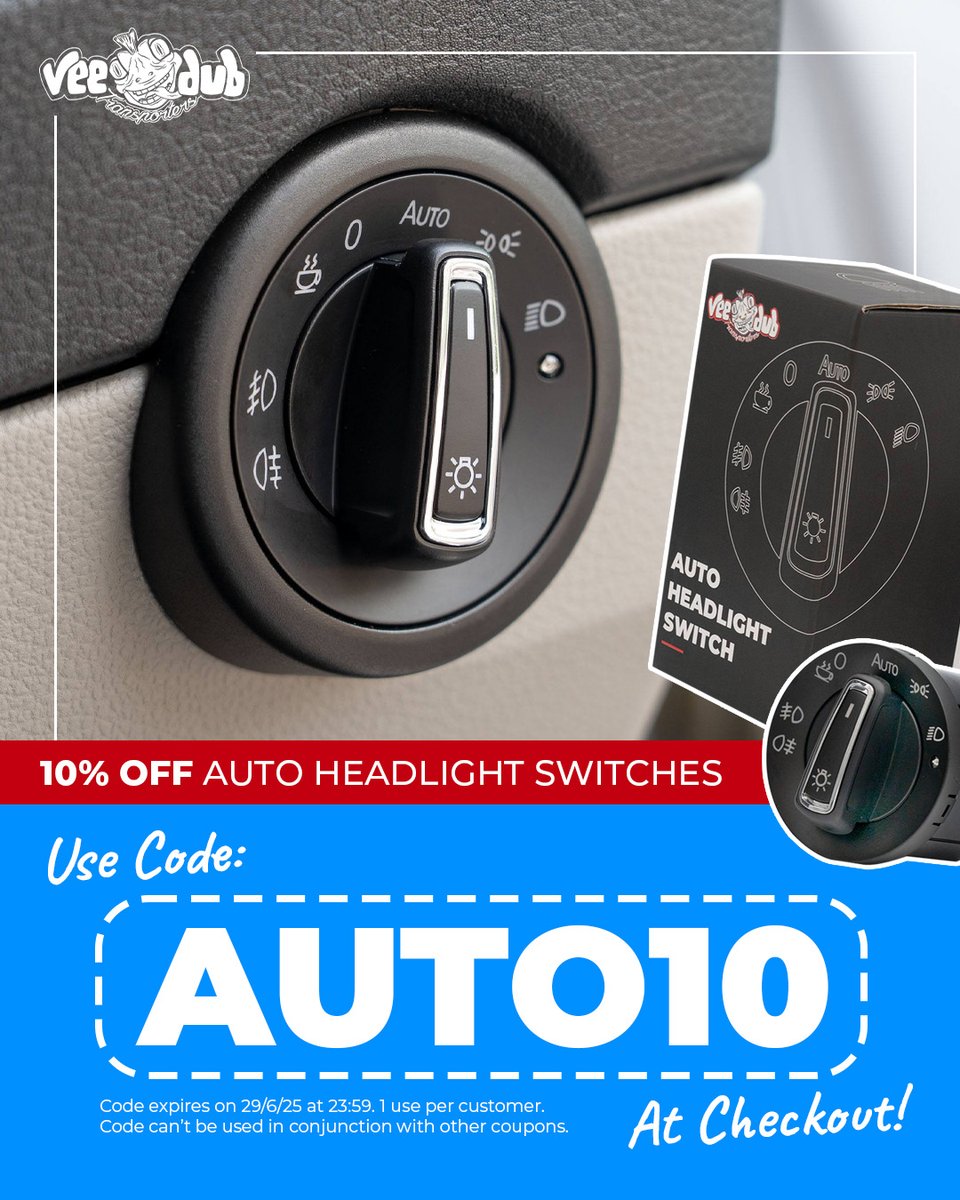 🚨 THIS WEEKEND ONLY! 🚨

Get 10% OFF Auto Headlight Switches! ⚡️

Use Code: 'AUTO10' at checkout 🛒

veedubtransporters.co.uk/shop/vw-transp…