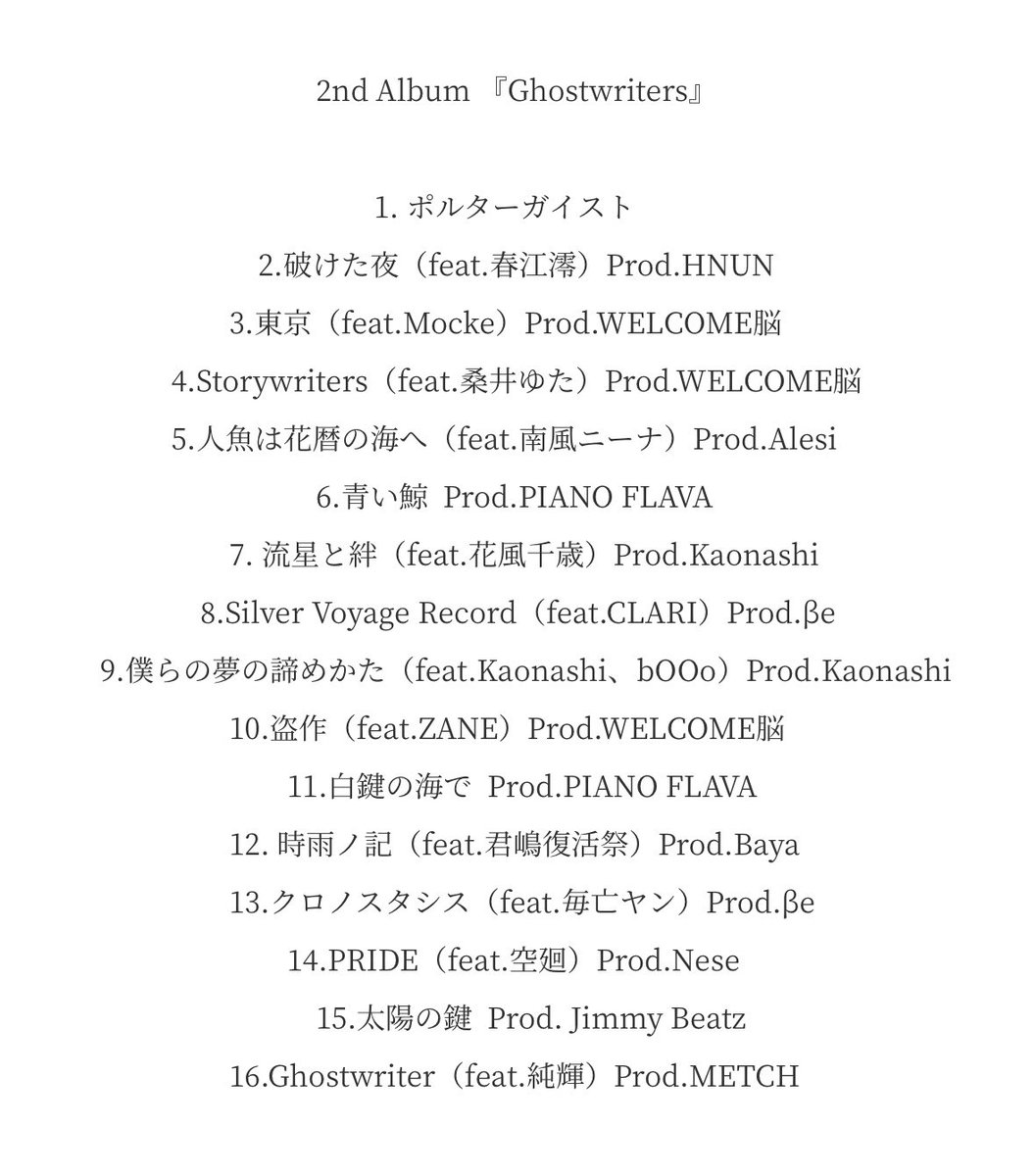 【N E W   R E L E A S E】

ShaLon 2nd album

『Ghostwriters』
linkco.re/0AcXq9Qa

''誓い''を込めた作品です。

ポエトリーは続きます。

最高の作品です。

どうか、聴いてください。

感想等、引用リツイートしてくださいましたら嬉しいです！

---------------------------

<a href="/haruelei/">春江 澪</a>