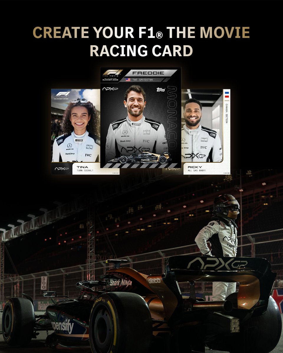 Dress for the job you want. Create your @f1movie racing card and make sure to tag us:
f1themovie.com/cardgenerator/

Are you racing to see F1® THE MOVIE?

#F1TheMovie