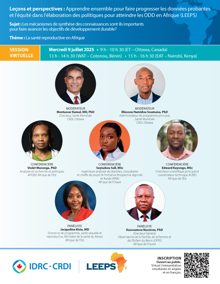 IDRC_CRDI's tweet image. 📅 Réservez la date ! Le 9 juillet — Participez à un webinaire sur la façon dont #LEEPS transforme les données en actions pour des politiques publiques plus efficaces en #Afrique. 

🔗 Inscription:  bit.ly/3Gp0NbU
🔗 En savoir plus: bit.ly/3TfhEky