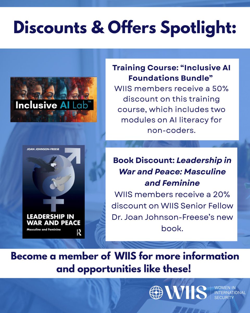 Your WIIS membership offers exclusive benefits, including discounts &amp; special offers on various publications, courses, and more. 

Members can find these benefits in their Member Portal: ow.ly/UCGG50Wh5V3

Not a member yet? Join today at ow.ly/ZEFS50Wh5V7.