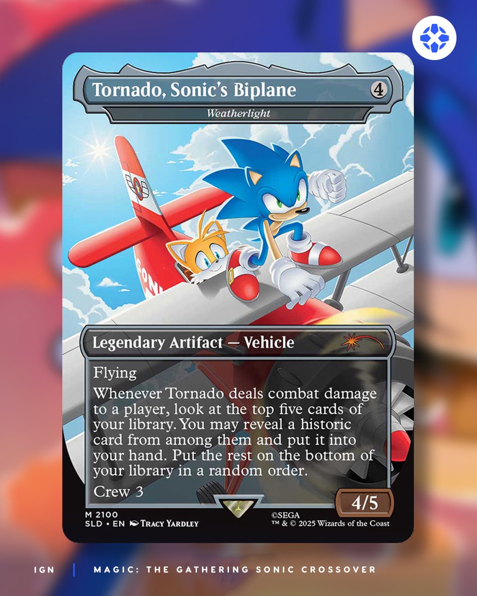 IGN's tweet image. The blue blur is coming to Magic: The Gathering! Sonic the Hedgehog is getting three individual Secret Lair drops, and we've got the exclusive first look at one that's all about artifacts. bit.ly/3GbO38G
#IGNSummerOfGaming