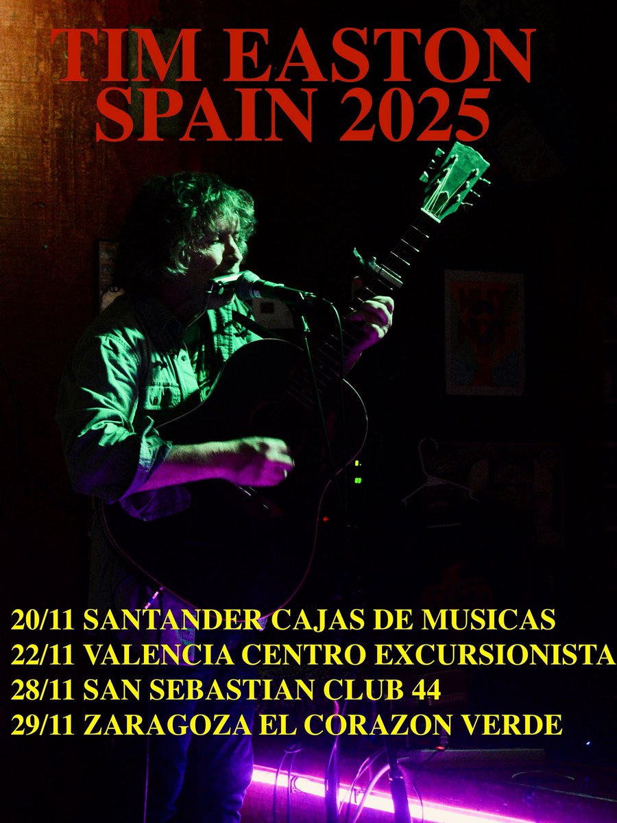 Tim Easton (@tim_easton) on Twitter photo . <a href="/Dirty_Rock/">Dirty Rock Magazine</a> Hola Dirty Rock. Tengo cuatro funciones en Noviembre. Busco más. ¿Alguna idea? Escríbeme easton@timeaston.com . <a href="/Dirty_Rock/">Dirty Rock Magazine</a> Hola Dirty Rock. Tengo cuatro funciones en Noviembre. Busco más. ¿Alguna idea? Escríbeme easton@timeaston.com