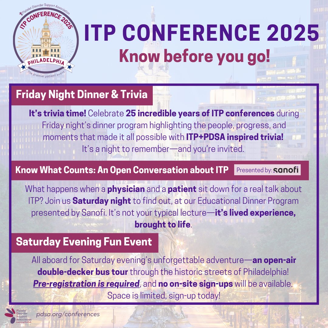 PDSA_ITP's tweet image. Philly, here we come! ONE MONTH till #ITPConference2025 and we have over 250 people registered!
✔️ Review the “Know Before You Go”
✔️ Pre-register for the Saturday night fun event bus tour
✔️ Bring your ITP questions
Learn more at pdsa.org/conferences!