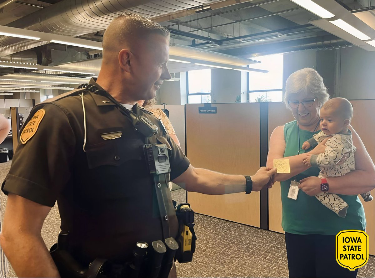 Big moment for Callum! Today, Lieutenant Beenen gave him his very first Junior State Patrol badge! #FutureTrooper #WeAreHiring
