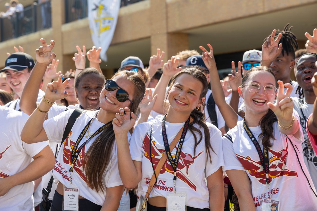 ULM_Official's tweet image. Our new Warhawks are one step closer to kicking off their first semester of college! Drop a #TakeFlight in the comments below if you were at PREP this week! 🦅
For more photos, go to bit.ly/44lKXXt 📸
#FreshmanOrientation #TalonsOut #ClassOf2029