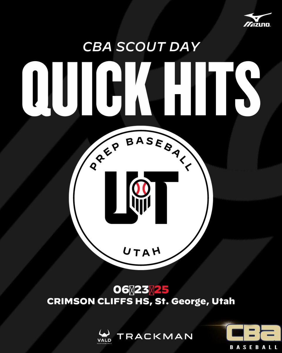 Prep Baseball Utah (@prepbaseballut) on Twitter photo CBA Scout Day: Quick Hits
We take a look at some of the players that stood out at the Annual CBA Summit Scout Day this past Monday! # BeSeen
An event we look forward to every Summer, Coach Nelly always has a great group! ๐ฏ
๐ loom.ly/adqzfrg
<a href="/prepbaseball/">Prep Baseball</a> CBA Scout Day: Quick Hits
We take a look at some of the players that stood out at the Annual CBA Summit Scout Day this past Monday! # BeSeen
An event we look forward to every Summer, Coach Nelly always has a great group! ๐ฏ
๐ loom.ly/adqzfrg
<a href="/prepbaseball/">Prep Baseball</a>