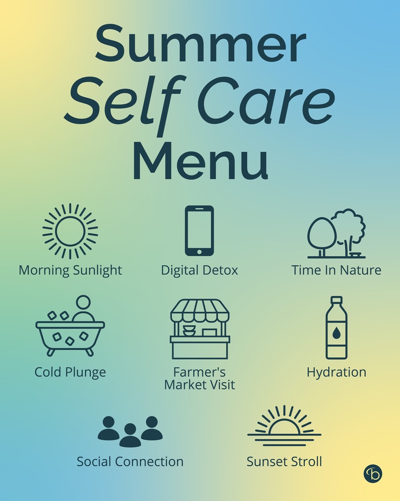 Yes please. 🙌

These are a few of our favorite summer self-care habits for boosting brain and body wellness. 

Which ones are you trying this week?

#selfcare #mentalwellness