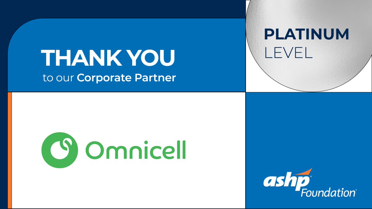 Thank you to to Platinum Corporate Partner <a href="/Omnicell/">Omnicell</a> for joining us again in 2025! We look forward to continuing our collaboration to advance pharmacy practice and supporting <a href="/ASHPOfficial/">ASHP</a> members in the coming year.