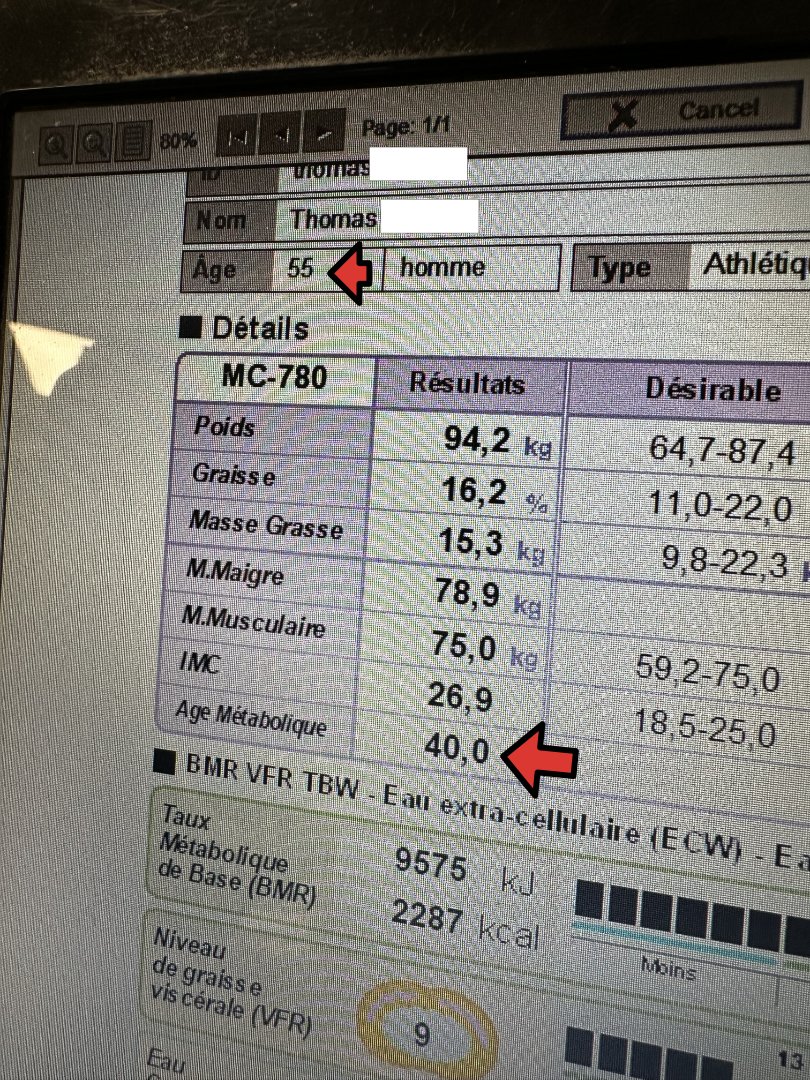 Demain, je fête ma 55e année sur cette terre 🙏 
Et... mon corps me fait le plus beau des cadeaux ! 
Pour quelqu’un qui a joué aux jeux vidéo toute sa vie... c'est pas trop mal, non ? 👍