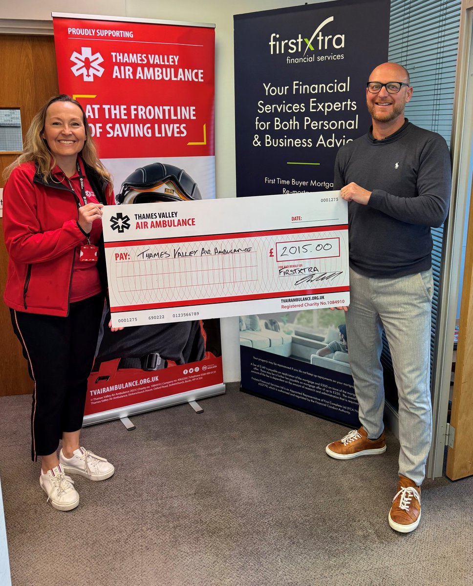 TVAirAmb's tweet image. As a charity, small change can make a big difference to us. 🚁 When @firstxtra said they’d give £5 for every mortgage taken out this year, we knew it would soon add up - they’ve now raised £2,015. Thank you for the ongoing support and fantastic donation ❤️ #FridayFundraiser