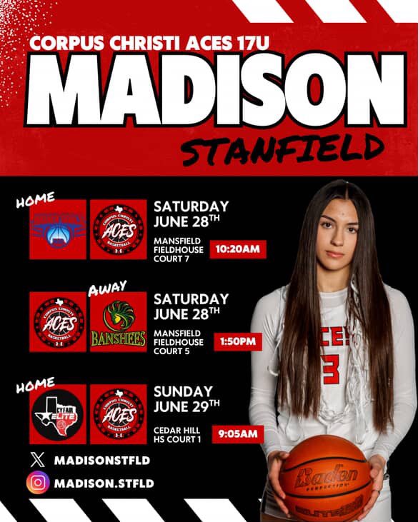 Madison Stanfield (@madisonstfld) on Twitter photo Coaches: We will be playing in Dallas, Tx this weekend at the Earned Not Given Tournament . Come check us out!!! <a href="/CoachLMarshall/">Coach Marshall</a> <a href="/CCTXACES/">Corpus Christi Aces Basketball</a> <a href="/rsuwbb/">RSU Women's Basketball</a> <a href="/ReddiesWBB/">Reddie Women’s Basketball</a> <a href="/CoachJMWilson/">Jeanne-Marie Wilson 👑💅🏼💕</a> <a href="/CamHolmesies/">Cam Holmes</a> <a href="/MariaWiltzius/">Maria Wiltzius</a> @CoachMrB4 <a href="/StMUwbb/">St. Mary's Women's Basketball</a> <a href="/MSUTexasWBB/">MSU Texas Women’s Basketball</a> <a href="/KendraCoach/">Coach_Kendra</a> Coaches: We will be playing in Dallas, Tx this weekend at the Earned Not Given Tournament . Come check us out!!! <a href="/CoachLMarshall/">Coach Marshall</a> <a href="/CCTXACES/">Corpus Christi Aces Basketball</a> <a href="/rsuwbb/">RSU Women's Basketball</a> <a href="/ReddiesWBB/">Reddie Women’s Basketball</a> <a href="/CoachJMWilson/">Jeanne-Marie Wilson 👑💅🏼💕</a> <a href="/CamHolmesies/">Cam Holmes</a> <a href="/MariaWiltzius/">Maria Wiltzius</a> @CoachMrB4 <a href="/StMUwbb/">St. Mary's Women's Basketball</a> <a href="/MSUTexasWBB/">MSU Texas Women’s Basketball</a> <a href="/KendraCoach/">Coach_Kendra</a>
