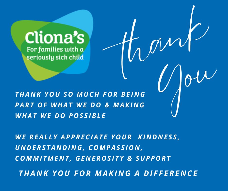 Cliona’s (@clionasfdn) on Twitter photo It's  a real #feelgoodfriday after a week where we have been uplifted by the generosity & support of so many across all sectors of the community along with the most touching words of appreciation from families..💙
Thank you all & have a great weekend! ☀️ It's  a real #feelgoodfriday after a week where we have been uplifted by the generosity & support of so many across all sectors of the community along with the most touching words of appreciation from families..💙
Thank you all & have a great weekend! ☀️