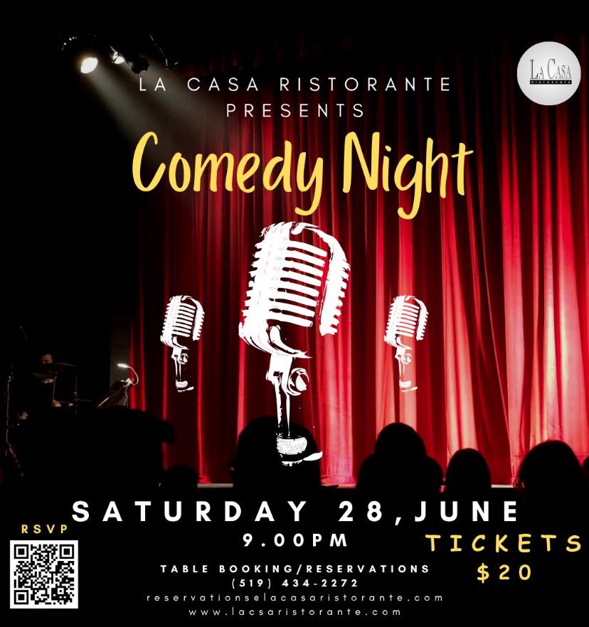 🎉 Nothing beats a night of great food and big laughs!
We’ve got a pair of tickets to Comedy Night at La Casa Ristorante – happening tomorrow night!
Want in?
Just text "COMEDY" to 519-495-5137 📲
If you're the 2nd or 6th person to text, the tickets are yours!
Good luck! 😄🍝