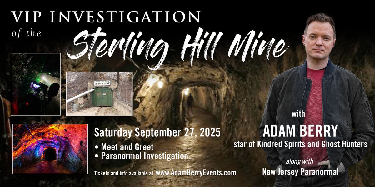 AdamJBerry's tweet image. New event announcement in New Jersey 📣 Join me September 27 at the Sterling Hill Mine! A fascinatingly haunted location featured on Kindred Spirits! eventbrite.com/e/143232126445…