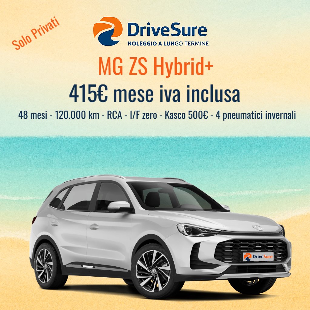 DriveSure2025's tweet image. 🏖️ OFFERTA LUGLIO – SOLO PRIVATI 🏖️
4 noleggi 48 mesi @DriveSure:
• MG ZS Hybrid+ 415€
• Omoda 5 469€
• Kia Picanto 315€
• Nissan Qashqai 459€
Scopri tutte le 15 offerte 👉 link in bio
📲 WhatsApp +39 379 261 8134
#DriveSure #NoleggioLungoTermine