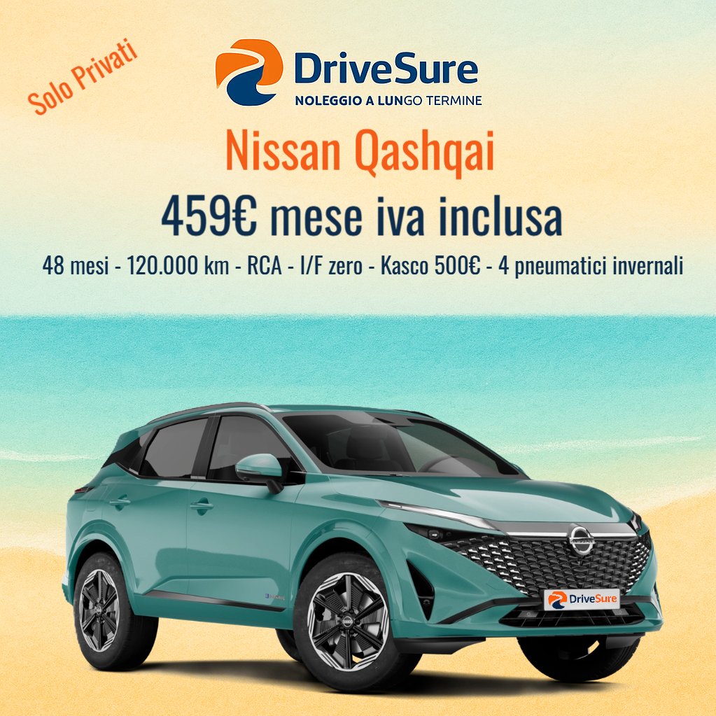 DriveSure2025's tweet image. 🏖️ OFFERTA LUGLIO – SOLO PRIVATI 🏖️
4 noleggi 48 mesi @DriveSure:
• MG ZS Hybrid+ 415€
• Omoda 5 469€
• Kia Picanto 315€
• Nissan Qashqai 459€
Scopri tutte le 15 offerte 👉 link in bio
📲 WhatsApp +39 379 261 8134
#DriveSure #NoleggioLungoTermine