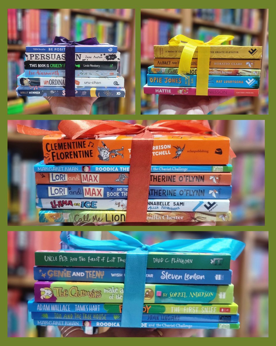 End of term book bundles! Just £2.50 or £3 each. Can be posted out.  Older titles (some with a little damage)
Ideal for ages 6–13. Perfect for holidays &amp; rainy days! Cheap enough to pack in a suitcase… and not worry if they come back covered in sun cream. DM to grab one (or two)