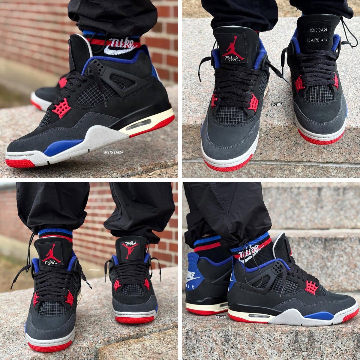 zSneakerHeadz's tweet image. 2025 Air Jordan 4 “Rare Air” on-feet! ⚫️🔵🔴
Dropping on July 26th in full-family sizing.

📸: @DSDAN1