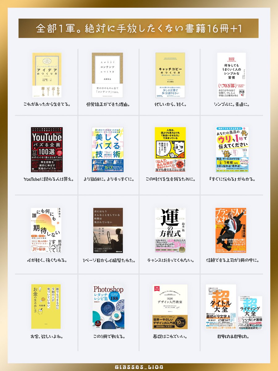 Glasses_Lion's tweet photo. 読む本が見つからない人へ、私の１軍を紹介します！ https://t.co/AqMp0OZdwK
