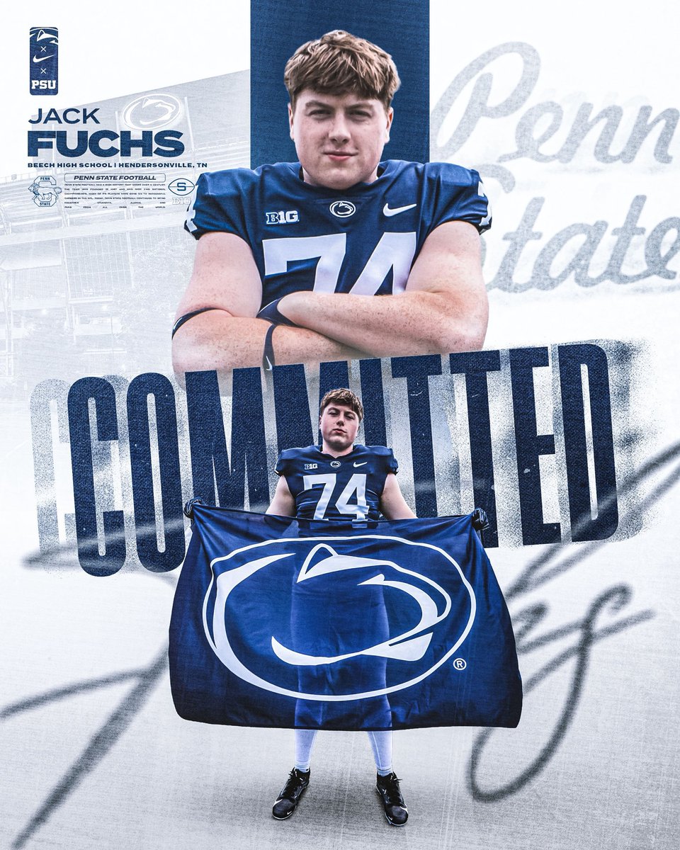 BasicBluesPod's tweet image. BREAKING: Penn State has earned a new commitment from OL Jack Fuchs in the 2026 recruiting class‼️
Welcome to Happy Valley 🦁
