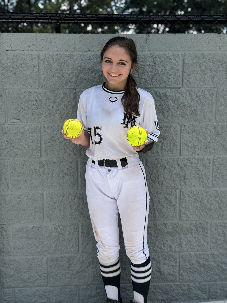 AM09Chapman's tweet image. Game 2 - @MaddieP_SB2027 throws a perfect game with 9 Ks. 

@brennacasey75 hits a Grand Slam - her 2nd Home Run of the day.

Mercados 9 - 0

@DCEliteSoftball @CoachKayChap @coachmmcguire