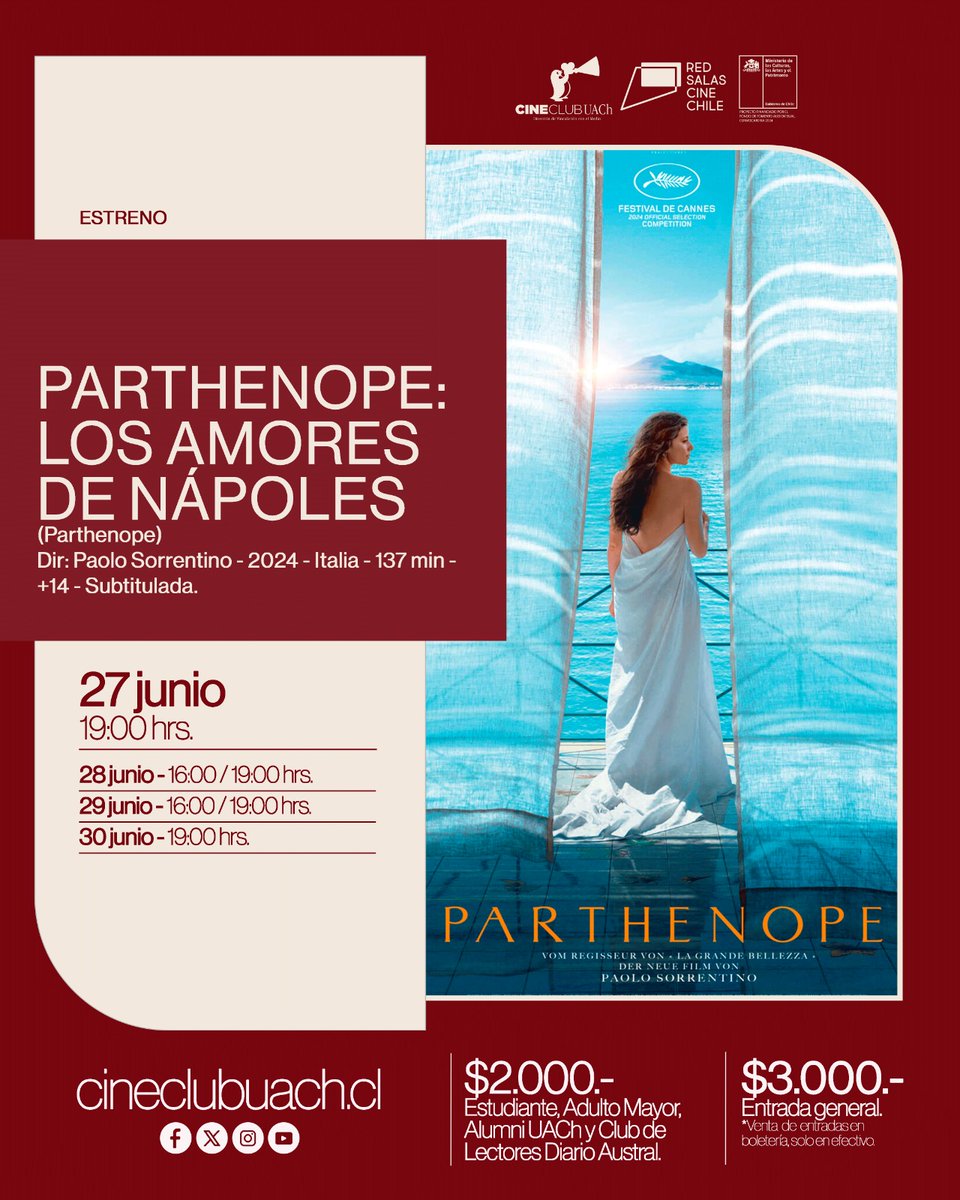 “Parthenope: Los amores de Nápoles” y “Clásicos del cine infantil” son los destacados de la semana en el Cine Club - mailchi.mp/5f8ab7d445b3/p…
