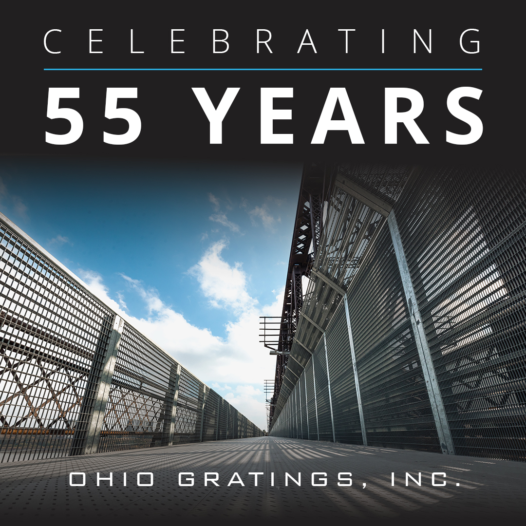 For 55 years, Ohio Gratings has been a trusted leader in the grating industry. While we honor our past, we’re even more excited about the future ahead.

Let’s shape what’s next—call us today to see how our expert team can bring your next project to life. #astepahead