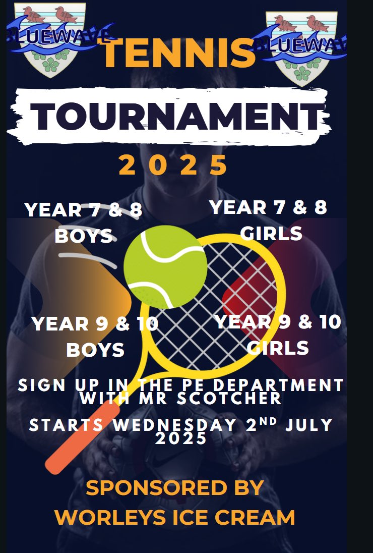 MrPJWilliamsPE (@mrpjwilliamspe1) on Twitter photo πΎ π¨ Health & Wellbeing AoLE extra-curricular activities and fixtures for next week.
Itβs all about Tennis and Rounders next week πΎ βΎοΈ
πΎ Wimbledon starts and so does the Greenhill Tennis Tournament. Kindly sponsored by Worleys IceCream Delivery
#bluewave π΅βͺοΈ <a href="/Wimbledon/">Wimbledon</a> πΎ π¨ Health & Wellbeing AoLE extra-curricular activities and fixtures for next week.
Itβs all about Tennis and Rounders next week πΎ βΎοΈ
πΎ Wimbledon starts and so does the Greenhill Tennis Tournament. Kindly sponsored by Worleys IceCream Delivery
#bluewave π΅βͺοΈ <a href="/Wimbledon/">Wimbledon</a>