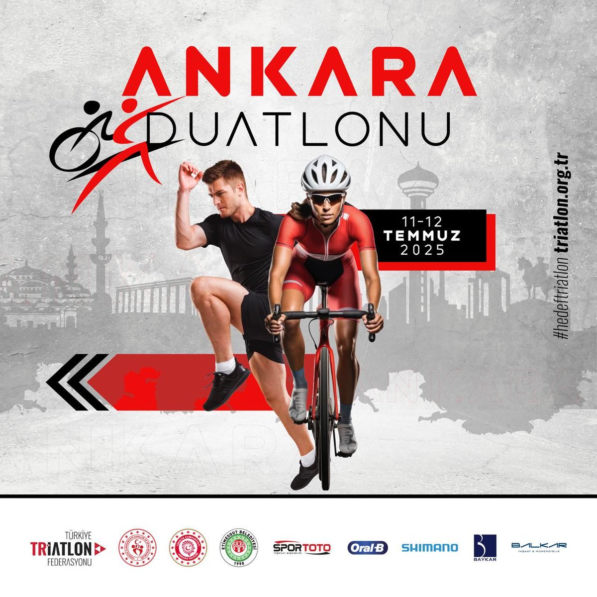 Türkiye Triatlon Federasyonu ve Etimesgut Belediyesi'nin işbirliği ile 11-12 Temmuz tarihlerinde yapılacak olan 2025 Ankara Duatlonu için kayıtlar başladı.

triatlon.org.tr/2025-ankara-du…

<a href="/gencliksporbak/">Gençlik ve Spor Bakanlığı 🇹🇷</a> <a href="/etimesgutbld/">Etimesgut Belediyesi</a> 

#hedeftriatlon