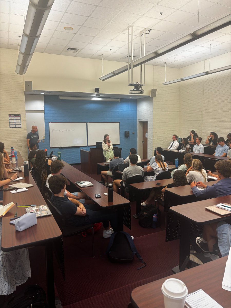 Caroline Wills, former <a href="/dailytarheel/">The Daily Tar Heel</a> Sports Editor, wrapped up the guest speakers today by talking about the next steps to launching students' careers! Thank you, Caroline, for educating students on what getting into the professional journalism world is like. #CSJC2025