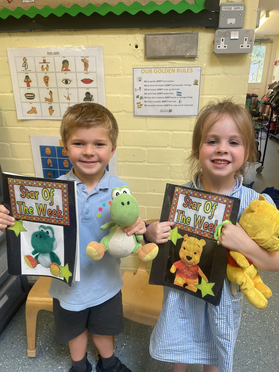 Our Stars of the week this week in reception…well done and enjoy your time with Yoshi and Winnie🌟🌟