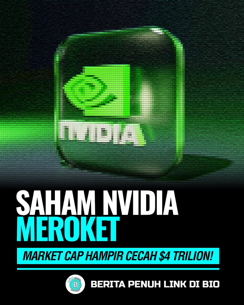 BCNewsMY's tweet photo. 🚀 Saham Nvidia ‘Meroket’ — Market Cap Hampir Cecah $4 Trilion!

Nvidia terus mengganas — naik ke paras tertinggi sepanjang zaman pada $155, dengan nilai pasaran menghampiri $3.78 trilion. Penganalisis optimis ia boleh capai $4T, malah ada yang sasarkan hingga $5T. 🔥

🔍 Apa maksudnya?
✅ Nvidia kuasai permintaan AI — GPU mereka jadi ‘enjin utama’ dunia AI
✅ Saham dah naik 150% dalam setahun — tapi pelabur besar masih masuk
✅ Risiko tetap ada: sekatan eksport, valuasi mahal & saingan makin dekat
📊 Nvidia kini bukan sekadar tech stock — tapi simbol ekonomi AI masa depan.

🔍 Apa kaitan dengan crypto?
✅ GPU Nvidia = enjin utama AI + Web3 infra (validator, rendering, AI nodes)
✅ Projek AI+Crypto seperti Render, Fetch, Bittensor makin trending
✅ AI naik = narrative kuat untuk AI-token, decentralized compute & AI-model blockchain
📊 Nvidia bukan sekadar saham AI — tapi petunjuk kepada arah pelaburan crypto seterusnya.

📲 Nak baca full version & strategi lengkap dalam BM?
Klik link kat bio — kami share setiap hari di sana.