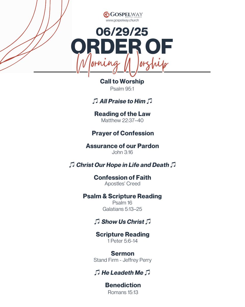 gospelwayrowan's tweet image. Gather with the body of Christ this Sunday!
📷 Catechism Class at 9:50
📷 Coffee at 10:00am
📷 Service at 10:30am
(No Evening Service)