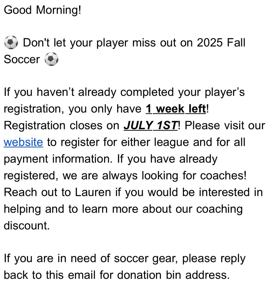 Columbia Youth Soccer tweet media