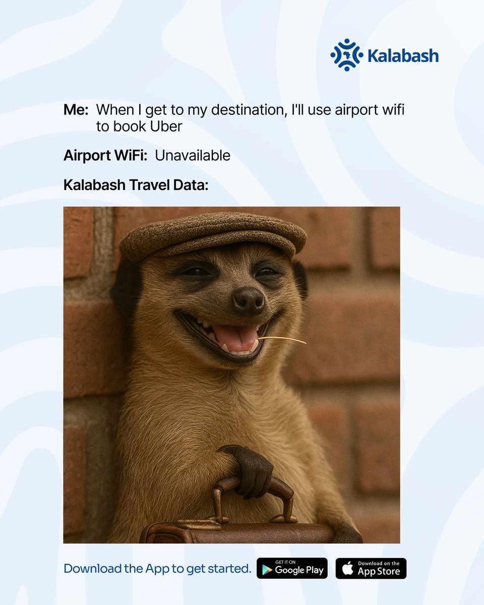 Kalabash54's tweet image. With the Kalabash Travel Card and you enjoy cashback when you shop, connect to 200+ countries in the world with the Kalabash Travel data.
Download the Kalabash App now to explore travel and lifestyle like never before.
#kalabash #meerkat #trending #kalabashApp #explorepage