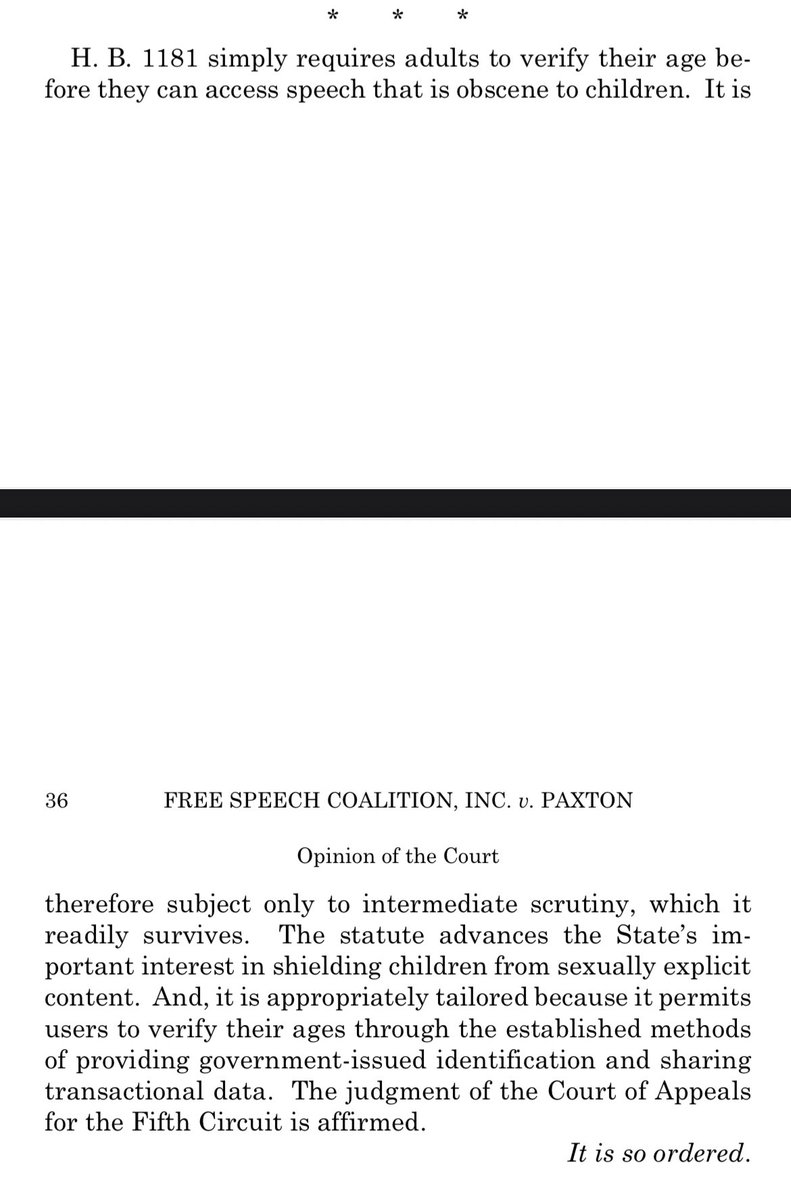 SCOTUS upholds Texas’ 2023 age verification law for porn sites: supremecourt.gov/opinions/24pdf…
#txlege