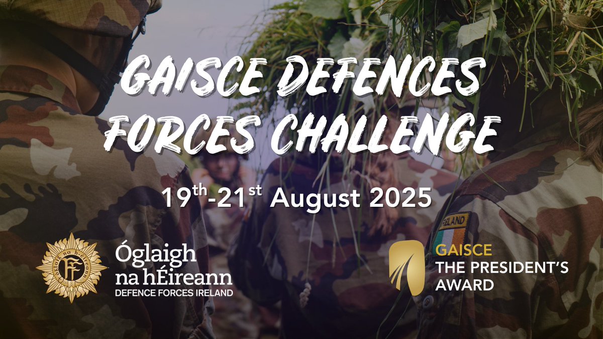 Gaisce - The President's Award (@gaisceaward) on Twitter photo ๐ Applications Open! ๐
Take on a Gaisce Adventure Journey like no other, in partnership with the <a href="/defenceforces/">รglaigh na hรireann</a>. ๐ช
๐
19โ21 Aug 2025
๐ Open to Silver Gaisce Participants
โ
Fulfils your Adventure Journey requirement
Apply by midnight, July 9tht:
ow.ly/WHWY50WgBcq ๐ Applications Open! ๐
Take on a Gaisce Adventure Journey like no other, in partnership with the <a href="/defenceforces/">รglaigh na hรireann</a>. ๐ช
๐
19โ21 Aug 2025
๐ Open to Silver Gaisce Participants
โ
Fulfils your Adventure Journey requirement
Apply by midnight, July 9tht:
ow.ly/WHWY50WgBcq