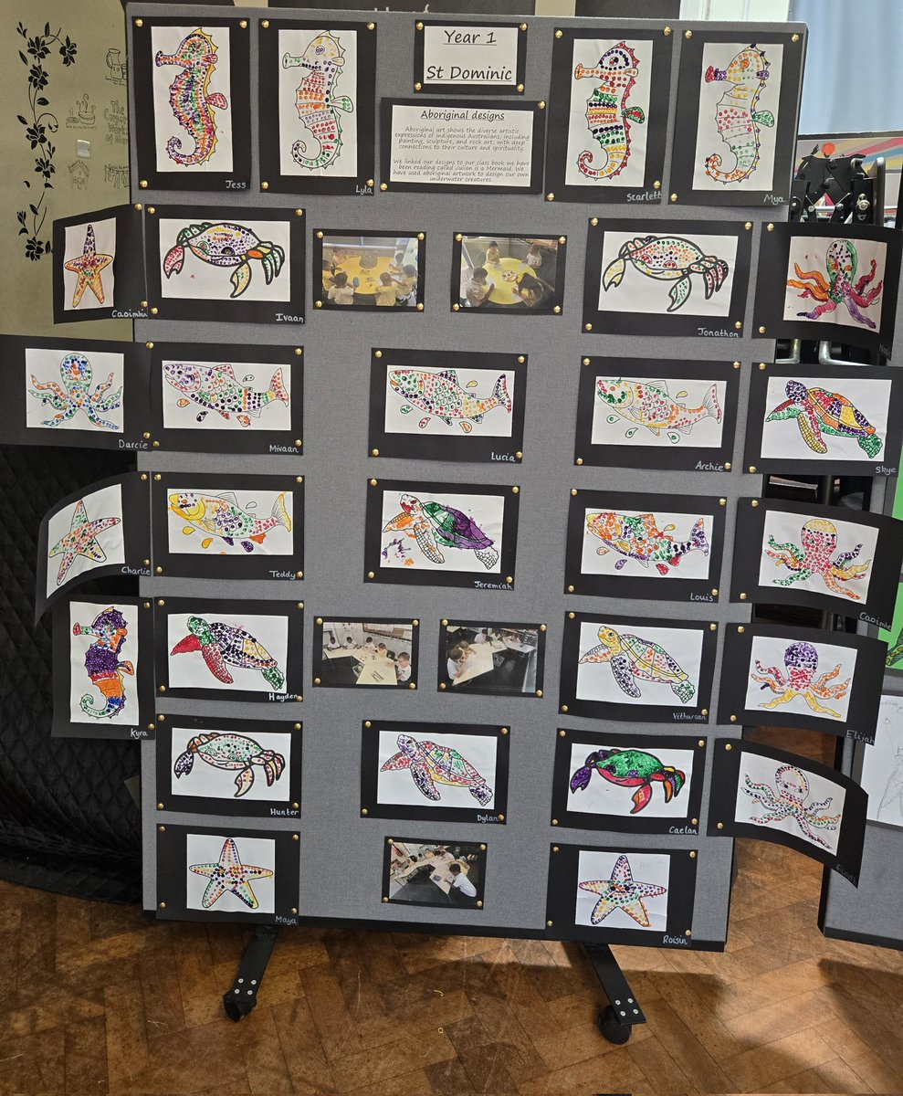 SCOSDominic's tweet photo. All our artwork from the art gallery! What a great job Year 1! Amazing artists! #StCathsArt https://t.co/O6r3EkXpYV