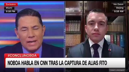 luiggi90210's tweet photo. Presidente #DanielNoboa, indicó a @CNNEE que para luchar contra el narcotráfico y la minería ilegal en #Ecuador, el gobierno mantiene conversaciones con países #europeos con el fin de establecer una base militar conjunta https://t.co/QM1WcaB66q