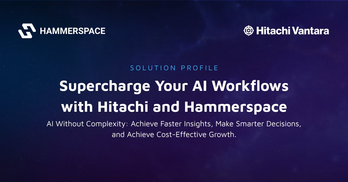 Hammerspace (@hammerspace_inc) on Twitter photo Hammerspace and <a href="/HitachiVantara/">Hitachi Vantara</a>'s strong partnership provides a simplified workflow for AI data.
Check out this solution profile to learn how you can:
- Optimize Data for AI Workflows
- Allow Your AI Strategy to Reach it's Full Potential
- Tackle the Data Challenge of AI Hammerspace and <a href="/HitachiVantara/">Hitachi Vantara</a>'s strong partnership provides a simplified workflow for AI data.
Check out this solution profile to learn how you can:
- Optimize Data for AI Workflows
- Allow Your AI Strategy to Reach it's Full Potential
- Tackle the Data Challenge of AI