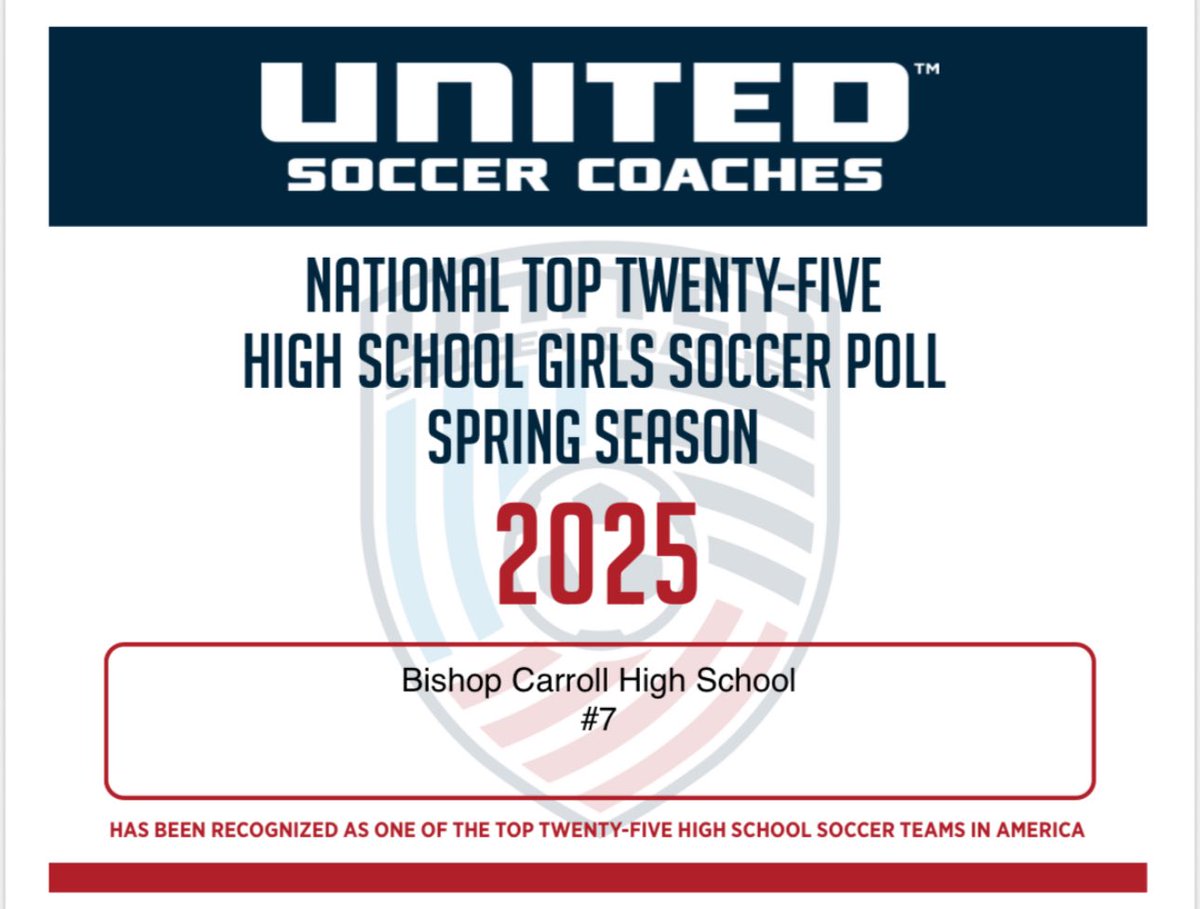 BCCHS_GSoccer's tweet photo. Our 2025 Sheags are ranked as the 7th best team in the Nation! https://t.co/VKSUzjeMTV