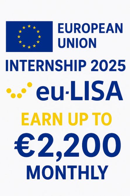 ScholarshipfPhd's tweet photo. European Union Internship 2025 (eu-LISA) | Earn Up to โฌ2,200 Monthly
Details: https://t.co/2U3siJtRAn
#JobinEurope https://t.co/PpnxuzcUio