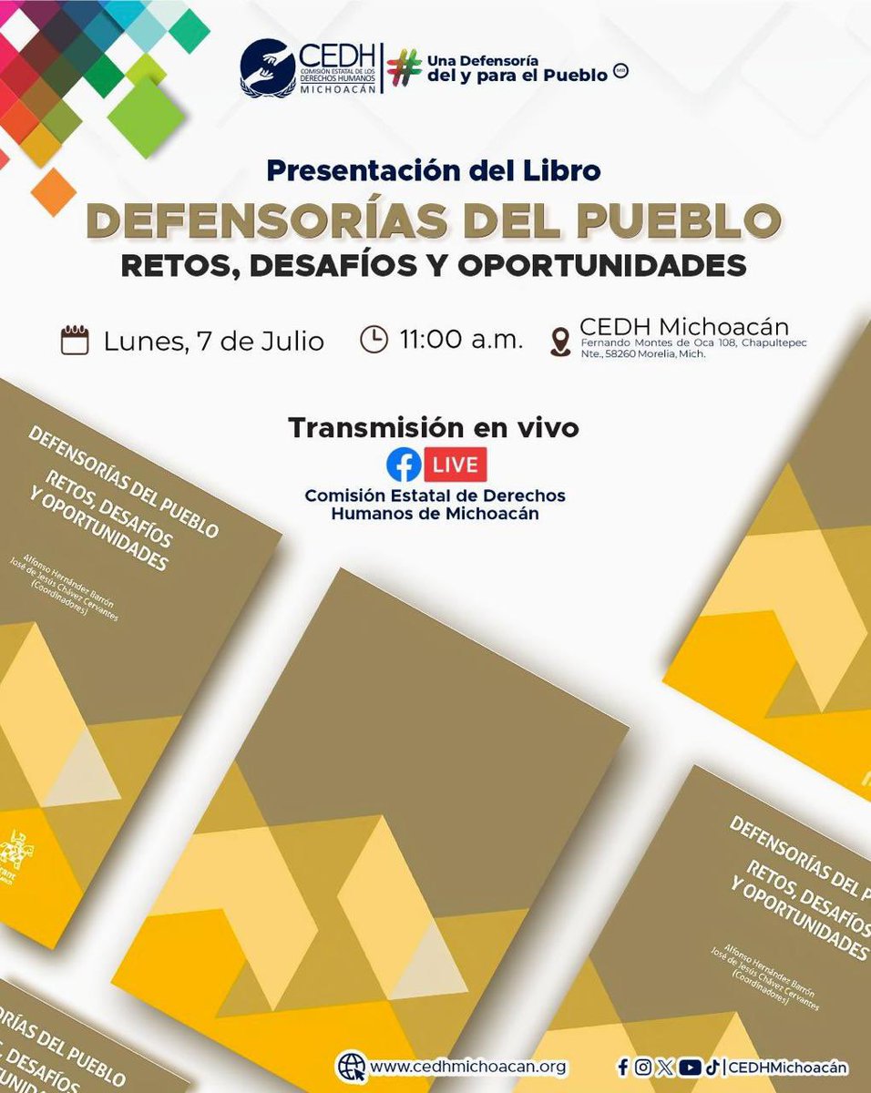 Aparta la fecha

🗓️ Lunes, 7 de Julio 

Presentación del Libro: Defensorías del Pueblo. Retos, Desafíos y Oportunidades. #SomosUnaDefensoríadelyparaelPueblo