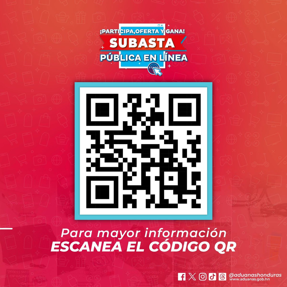 ¿Listo para encontrar esa mercancía o vehículo que buscas a precio inigualable? 🛒🚗👗

🎯 Nuestra Subasta Pública en Línea inicia el 29 de junio a las 12:00 a.m. y finaliza el 30 de junio a las 11:59 p.m.

🔗 subastas.aduanas.gob.hn/catalogo/#cata…

✅ Único requisito: Contrato de Adhesión.